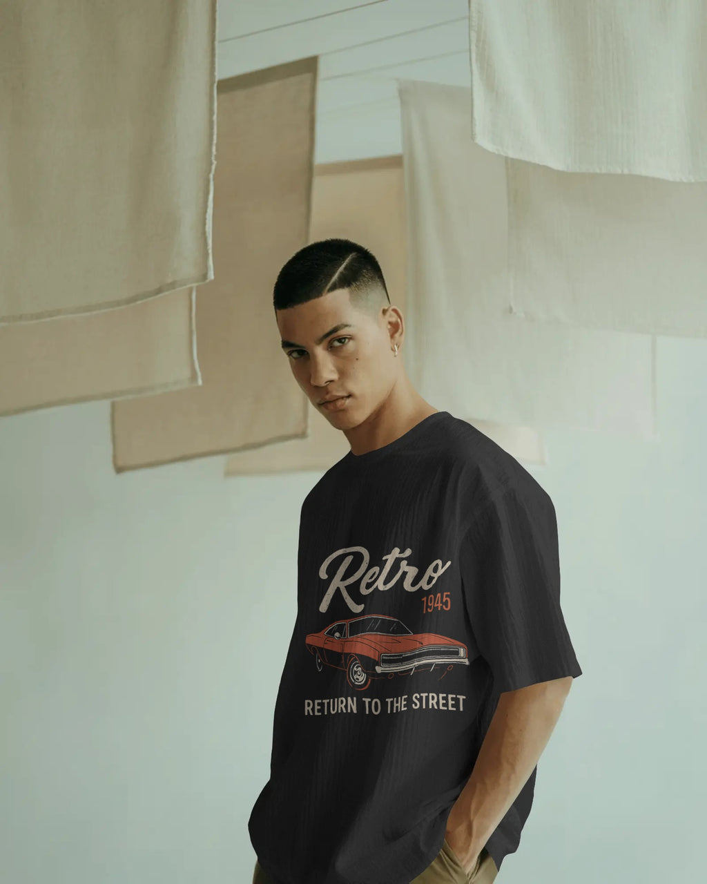 Unisex Retro Car Oversized T-shirt