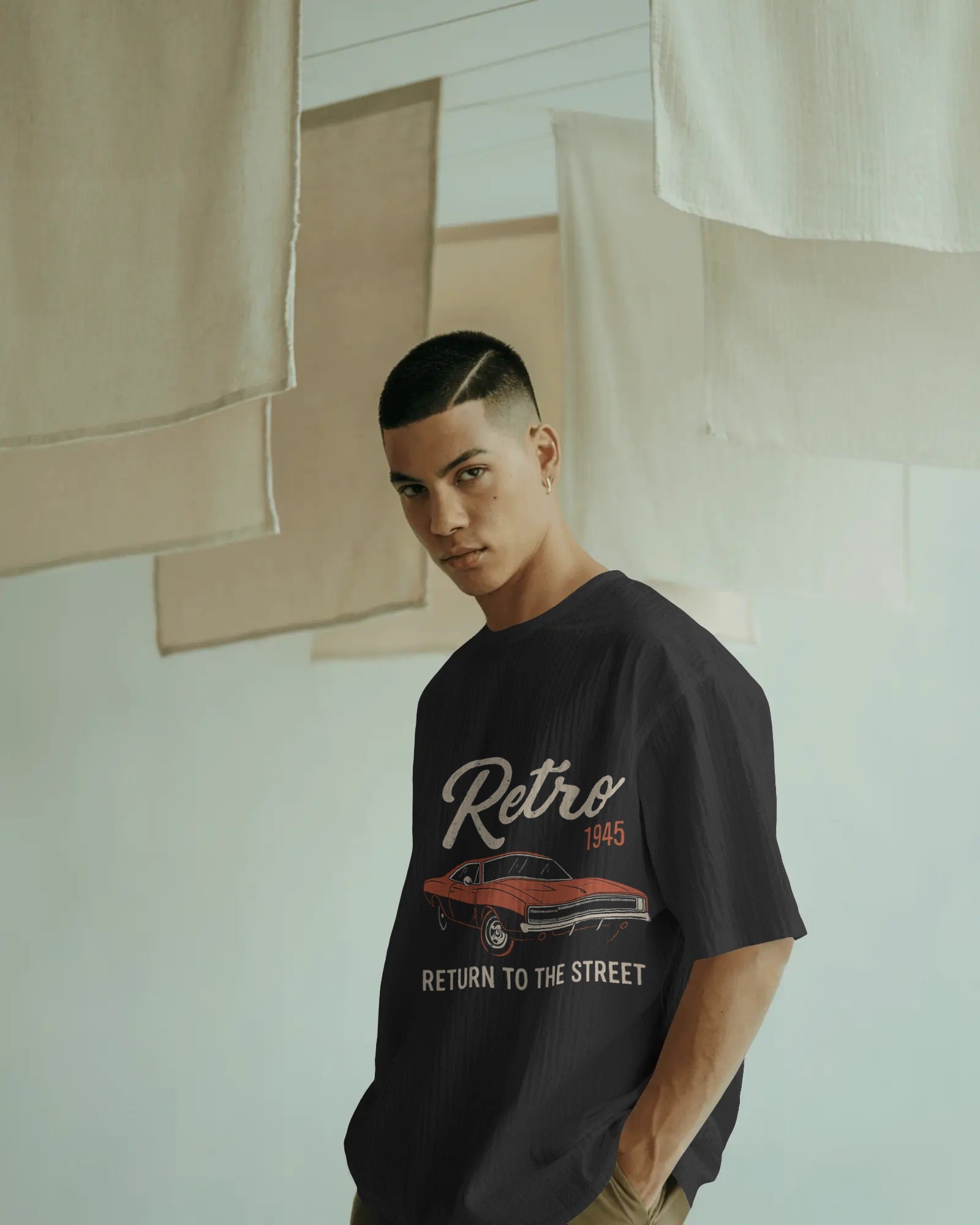 Unisex Retro Car Oversized T-shirt